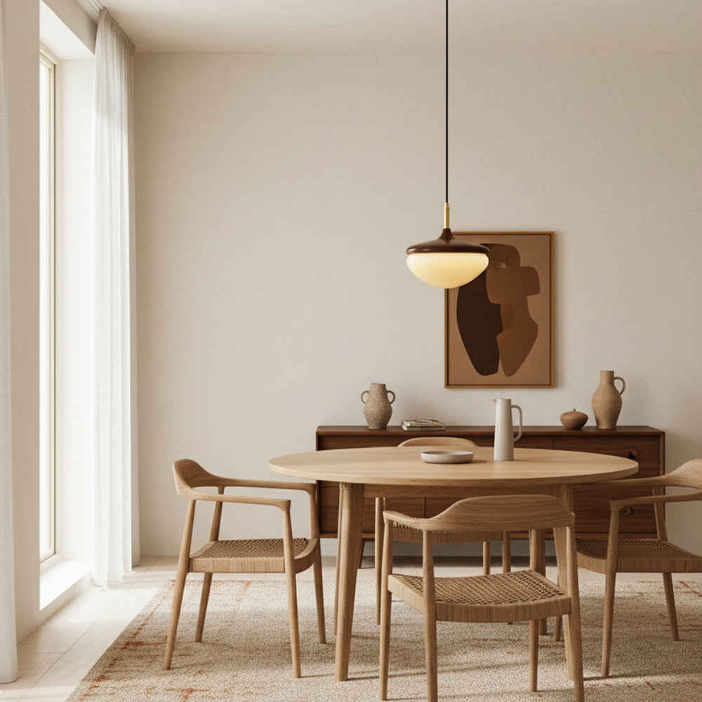 Vintage Hanglamp Metaal en Glas Beige-Goud 22 cm Scandinavische Sfeer Eetkamer Woonkamer