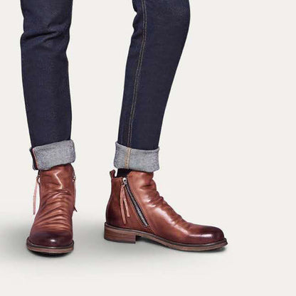 Leren Chelsea Boots Mannen Elegant Design Zwart - StudioMarella