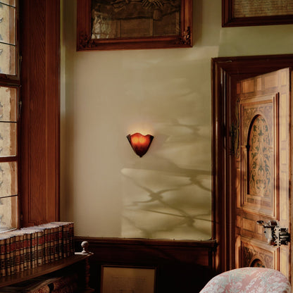 Wandlamp Glas In Lood Retro Art Deco Schelp 28cm E14