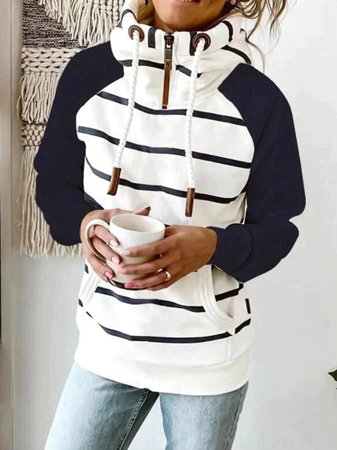 Dames Sweatshirt Warme Urban Streepjes voor Winter - StudioMarella