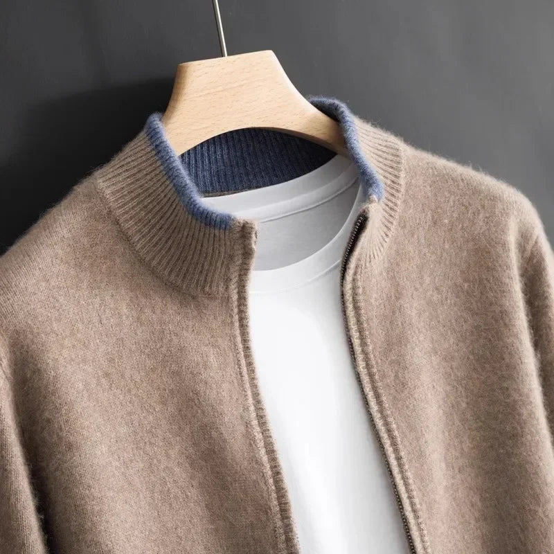 Heren Cashmere Vest Rits Elegante Snit - StudioMarella