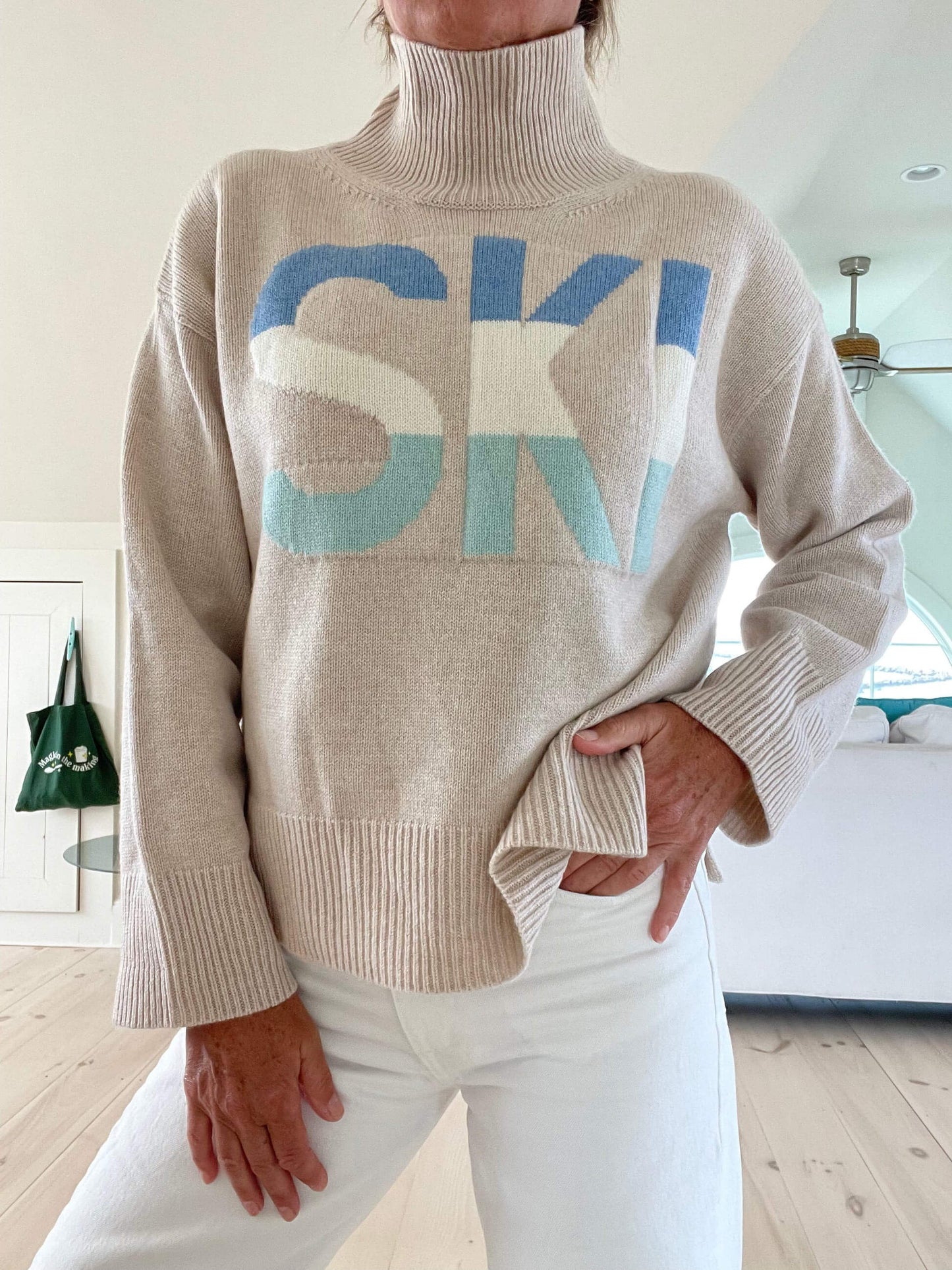 Dames Trui Korte Mouw Lichtblauw Linde Sky