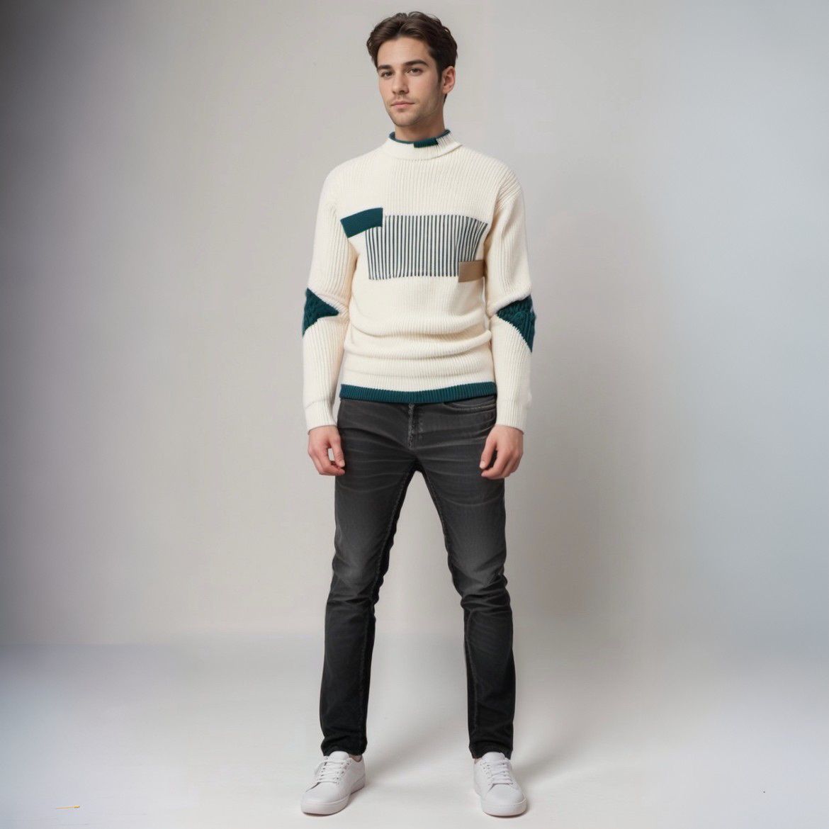 Herentrui Gebreid Modern Design voor Mannen