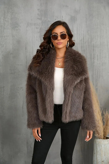 Dames Jas Kunstbont Warm Luxe Stijl