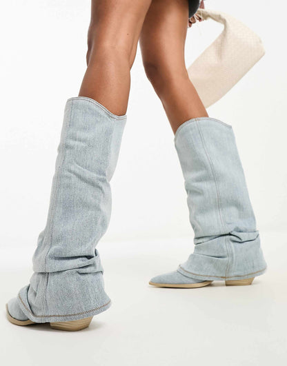 Blauwe Jeans Boots voor Vrouw Casual Stijl