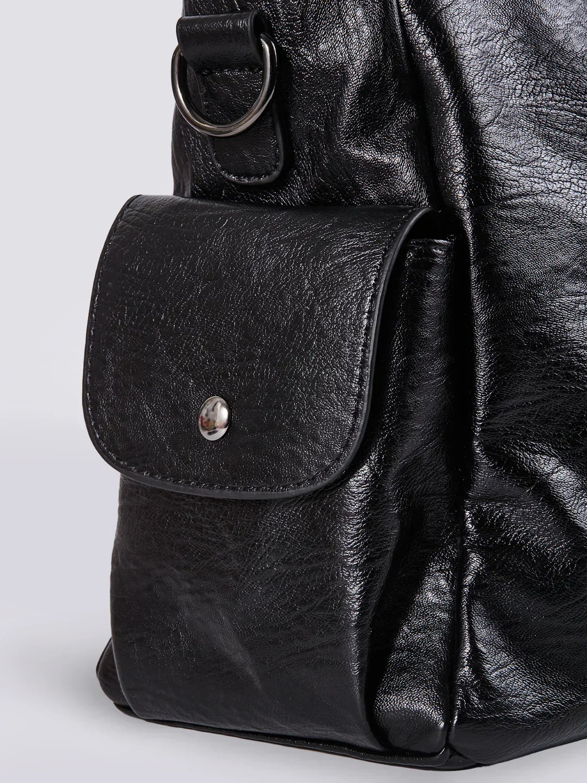 Leren Schoudertas Dames Klassiek met Rits en Stoer Design