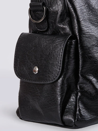 Leren Schoudertas Dames Klassiek met Rits en Stoer Design