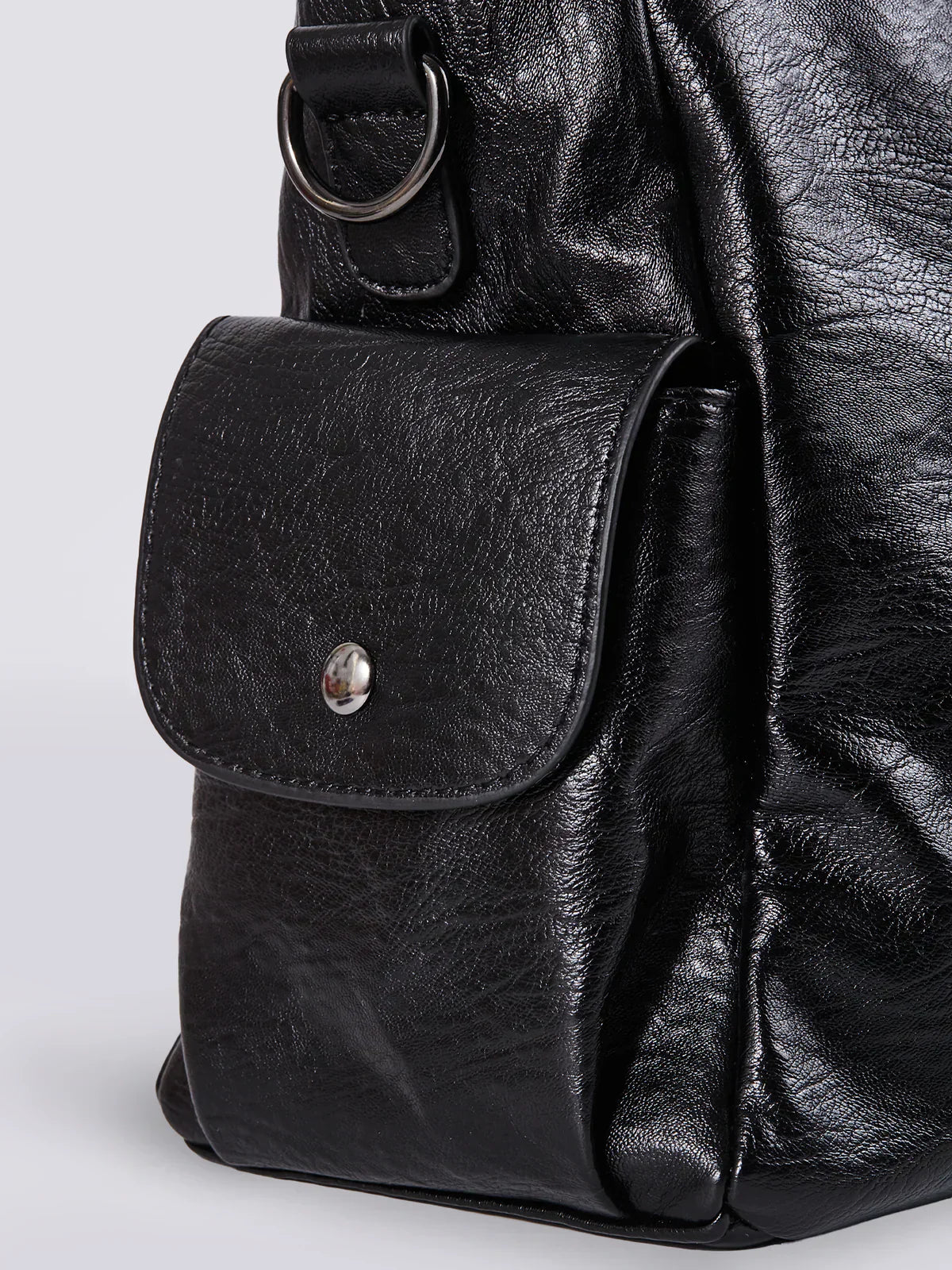 Leren Schoudertas voor Dames met Ritsdetails Klassiek Design