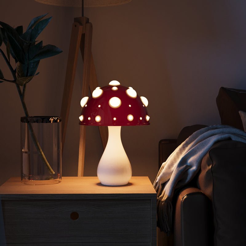 Minimalistische Paddenstoelvormige Tafellamp met Warm Licht – Moderne Sfeerverlichting voor Woonkamer, Slaapkamer en Nachtkastje