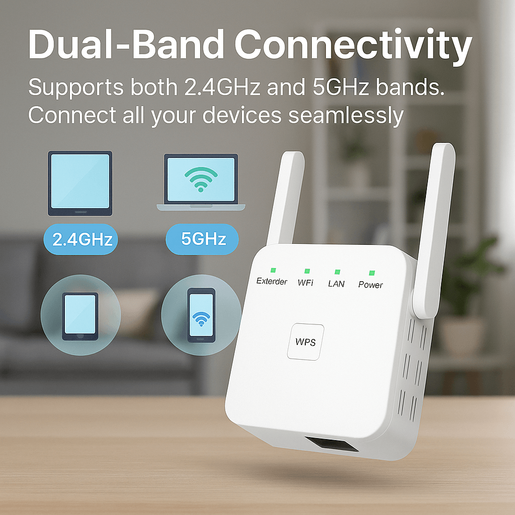Wifi Versterker 5G Dual Band 300Mbps Tot 1000ft WPS