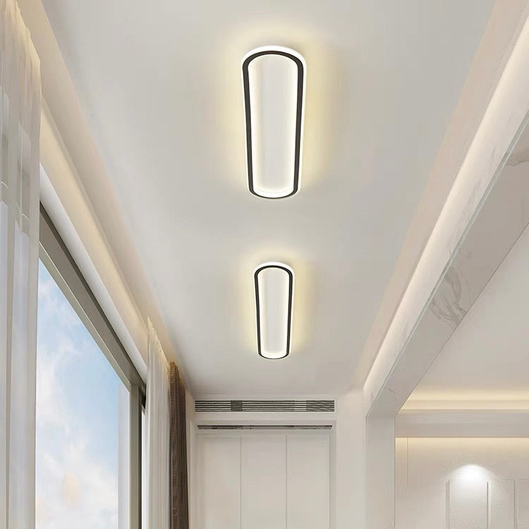 LED plafondlamp langwerpig zwart wit gang woonkamer slaapkamer modern minimalistisch plafondverlichting