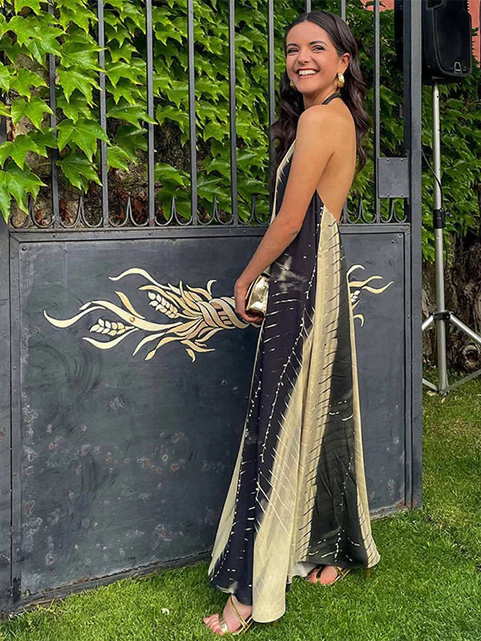 Korte Zomerjurk voor Dames Bedrukt Halter Model