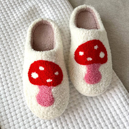 Pluche Pantoffels met Hartjesmotief - Warme Zachte Slippers voor Binnen - Gezellige Huisschoenen met Antislip Zool - Comfortabele Damesslippers Winter