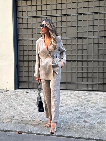 Dames Blazer Set - Tweedelig Comfortabel Chic Pak