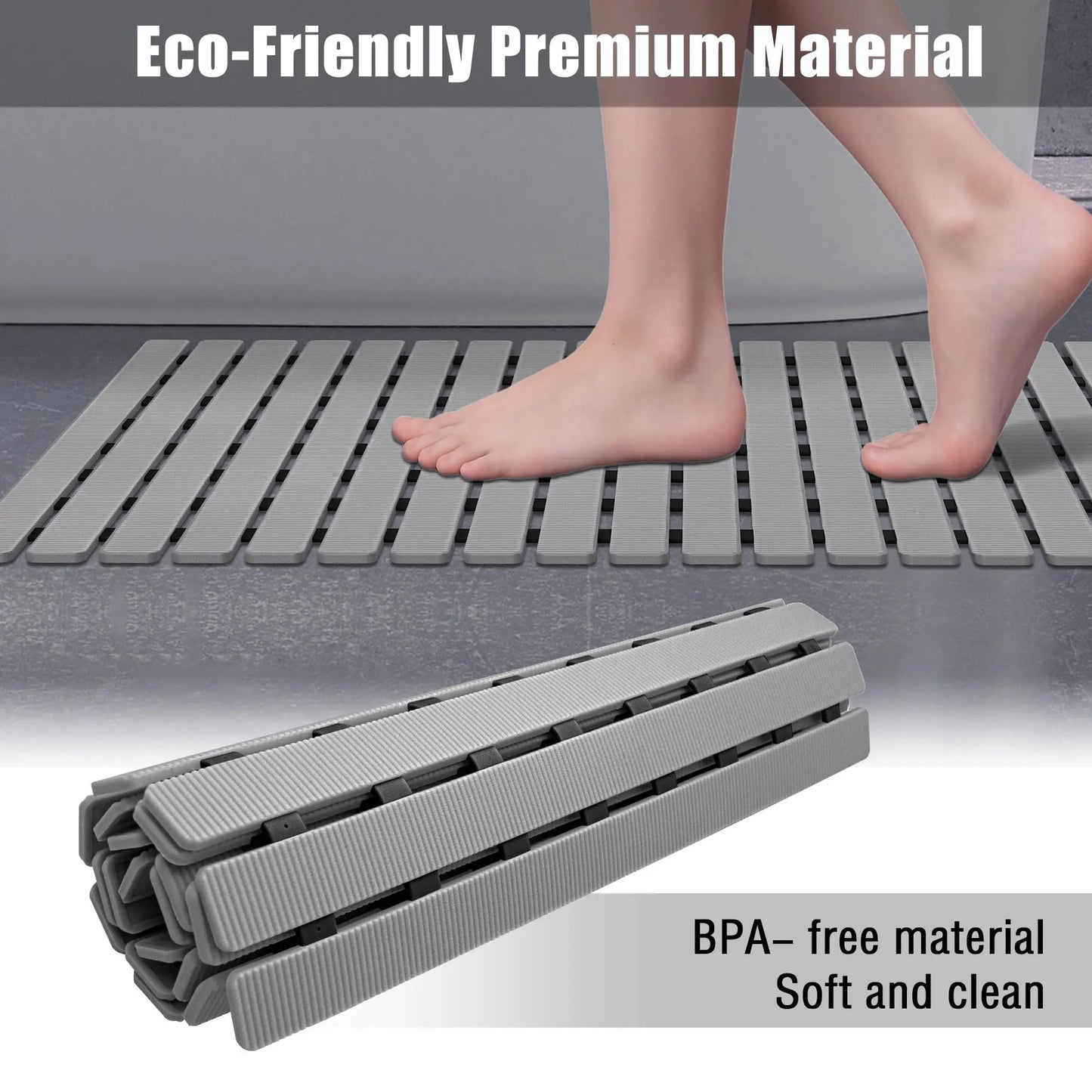 Antislip Badmat met Zuignappen en Drainagegaten 40×63 cm voor Veilig Douchen