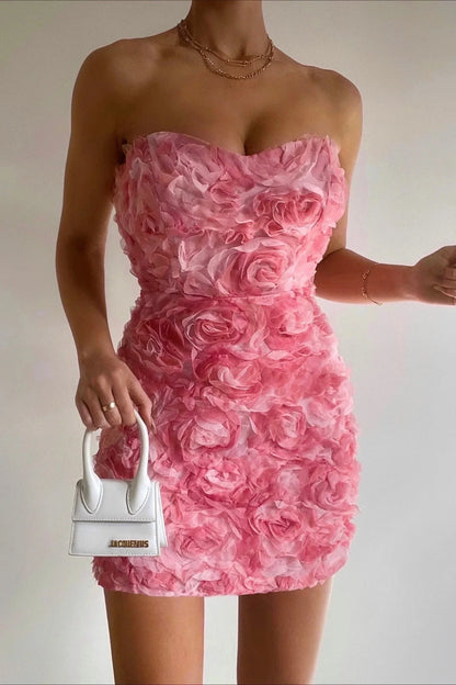 Strapless Jurk Bloemmotief Zomerjurk voor Vrouw - StudioMarella