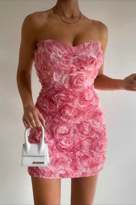 Strapless Jurk Bloemmotief Zomerjurk voor Vrouw - StudioMarella
