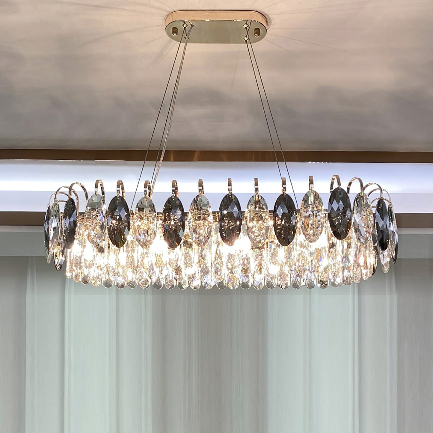 Moderne Kristallen Kroonluchter Set voor Woonkamer en Eetkamer