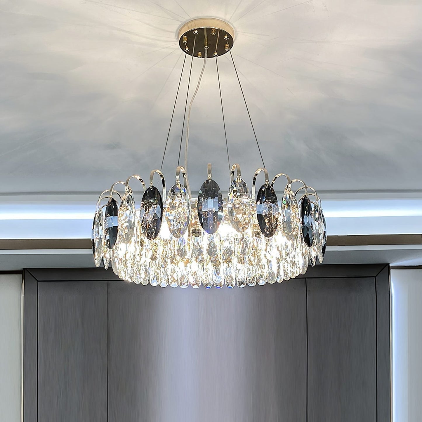 Moderne Kristallen Kroonluchter Set voor Woonkamer en Eetkamer