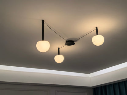 Plafondlamp Glazen Bollen Verstelbaar Metaal Wit Woonkamer Slaapkamer Modern