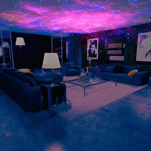 Sterrenprojector met Bluetooth Speakers en 21 Kleuren — Sferische Lichtprojector met Afstandsbediening voor Slaapkamer en Woonkamer