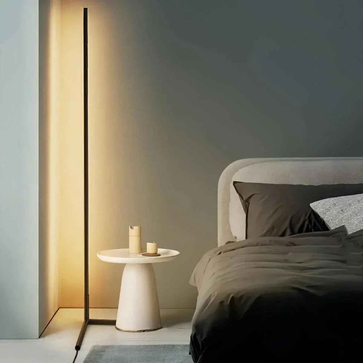 Vloerlamp LED Dimbaar Afstandsbediening 142cm Aluminium Minimalistisch Woonkamer Slaapkamer