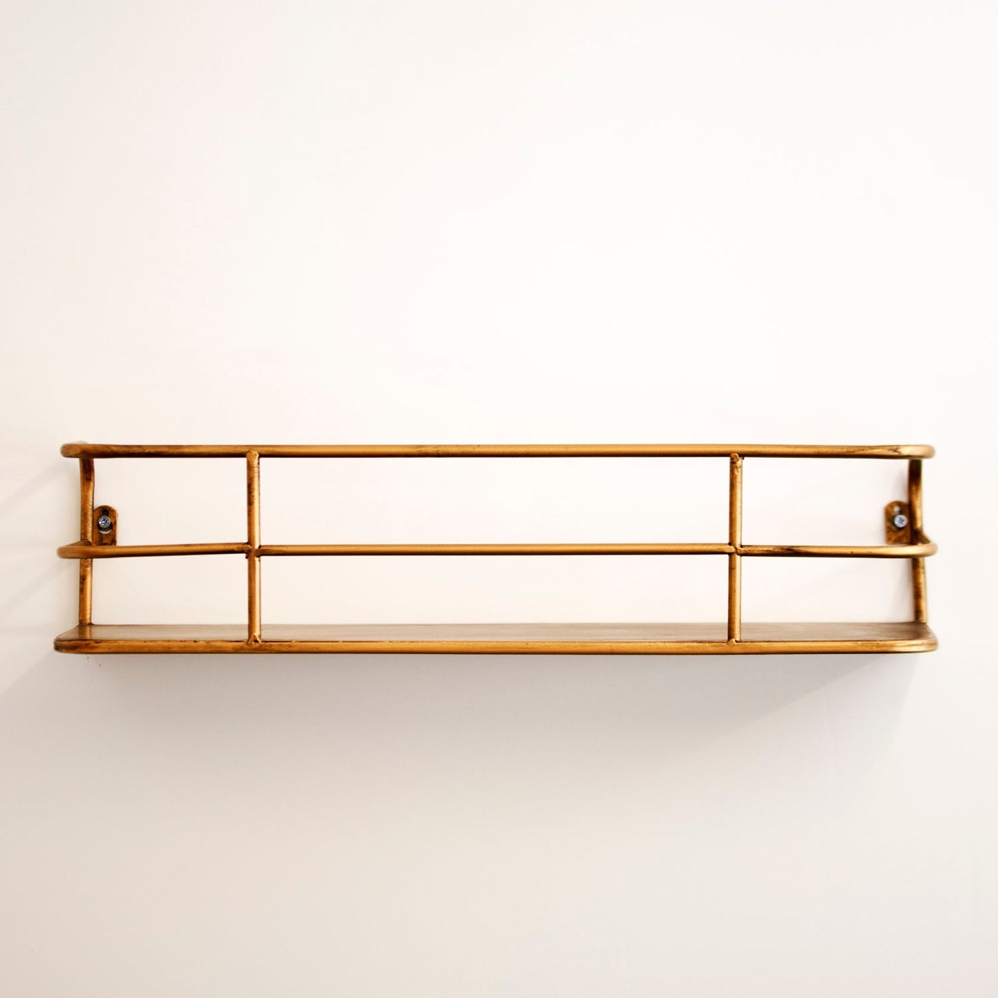 Wandplank Industrieel Metaal Messing Goud 55cm Draadframe Wandrek Woonkamer Modern