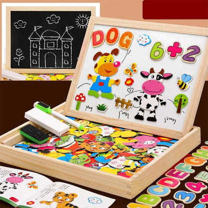 Dubbelzijdig Tekenbord voor Kinderen Hout Magnetisch Krijtbord Whiteboard Creatief Educatief Speelgoed voor Thuis School Activiteiten