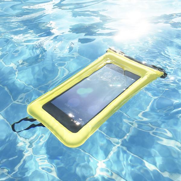 Waterdichte Drijvende Smartphonehoes – Touwtje – Universeel – Bescherming tot 30m Diepte – Zwemmen Snorkelen Strand – Geel Roze Oranje Blauw Groen