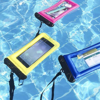 Waterdichte Drijvende Smartphonehoes – Touwtje – Universeel – Bescherming tot 30m Diepte – Zwemmen Snorkelen Strand – Geel Roze Oranje Blauw Groen