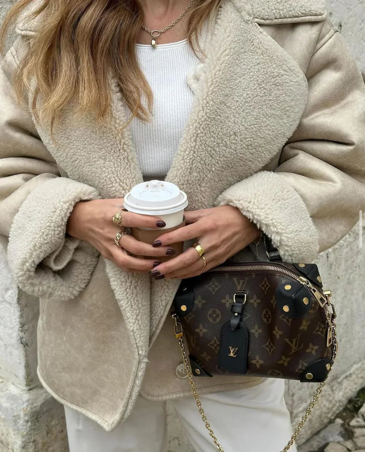 Fleece Jack met Kunstleer en Stijlvol Design Warm en Comfortabel