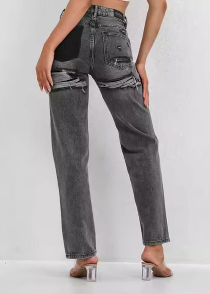 Retro Ripped Jeans Comfortabel Hoogwaardig Denim