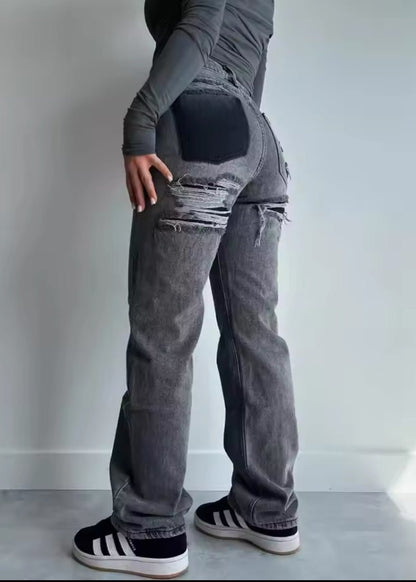 Ripped Jeans Comfortabele Vintage Denim Broek voor Mannen