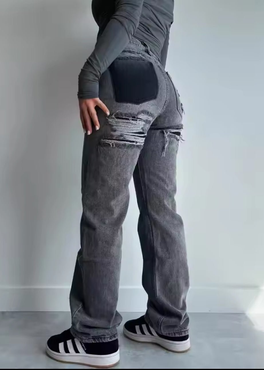 Retro Ripped Jeans Comfortabel Hoogwaardig Denim