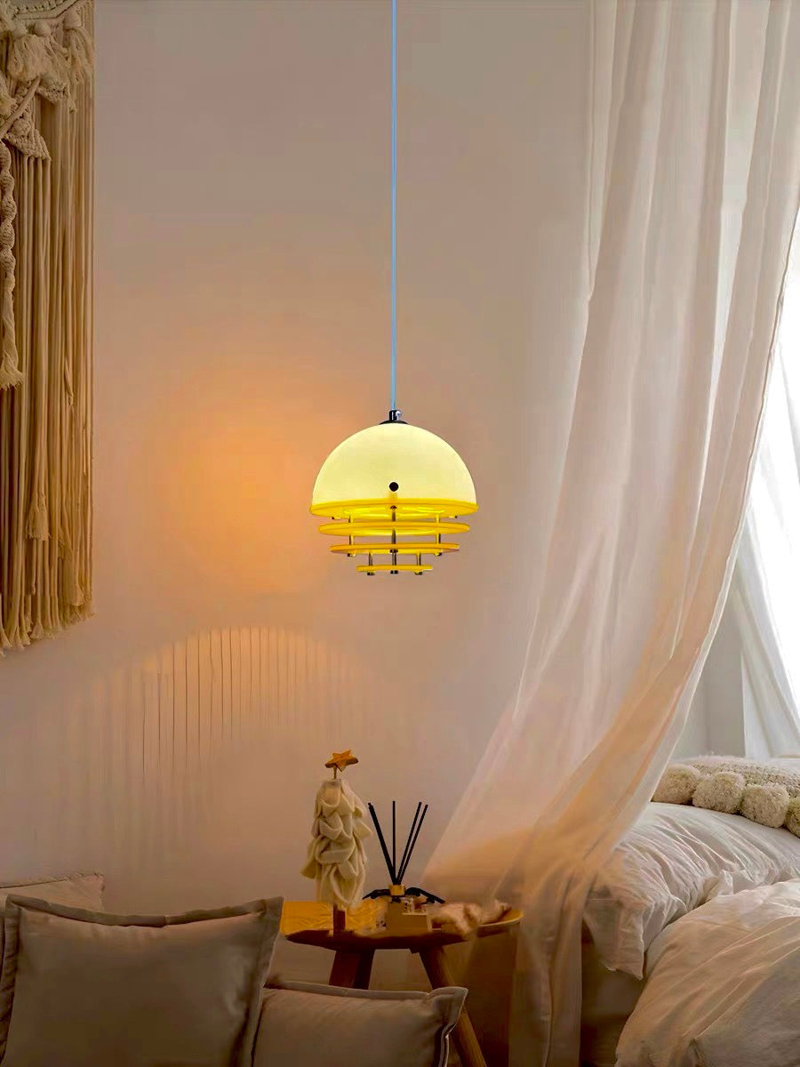 Stijlvolle Hanglamp Bauhaus Design Oranje-Wit Sfeerverlichting voor Moderne Interieurs