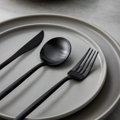 Minimalistisch Bestekset Titanium-Coating 18/10 Roestvrij Staal Premium Servies Modern Tafelgerei Luxe Eetgerei Chique Tafelstyling Elegant Cutlery Set 4 tot 16 Personen