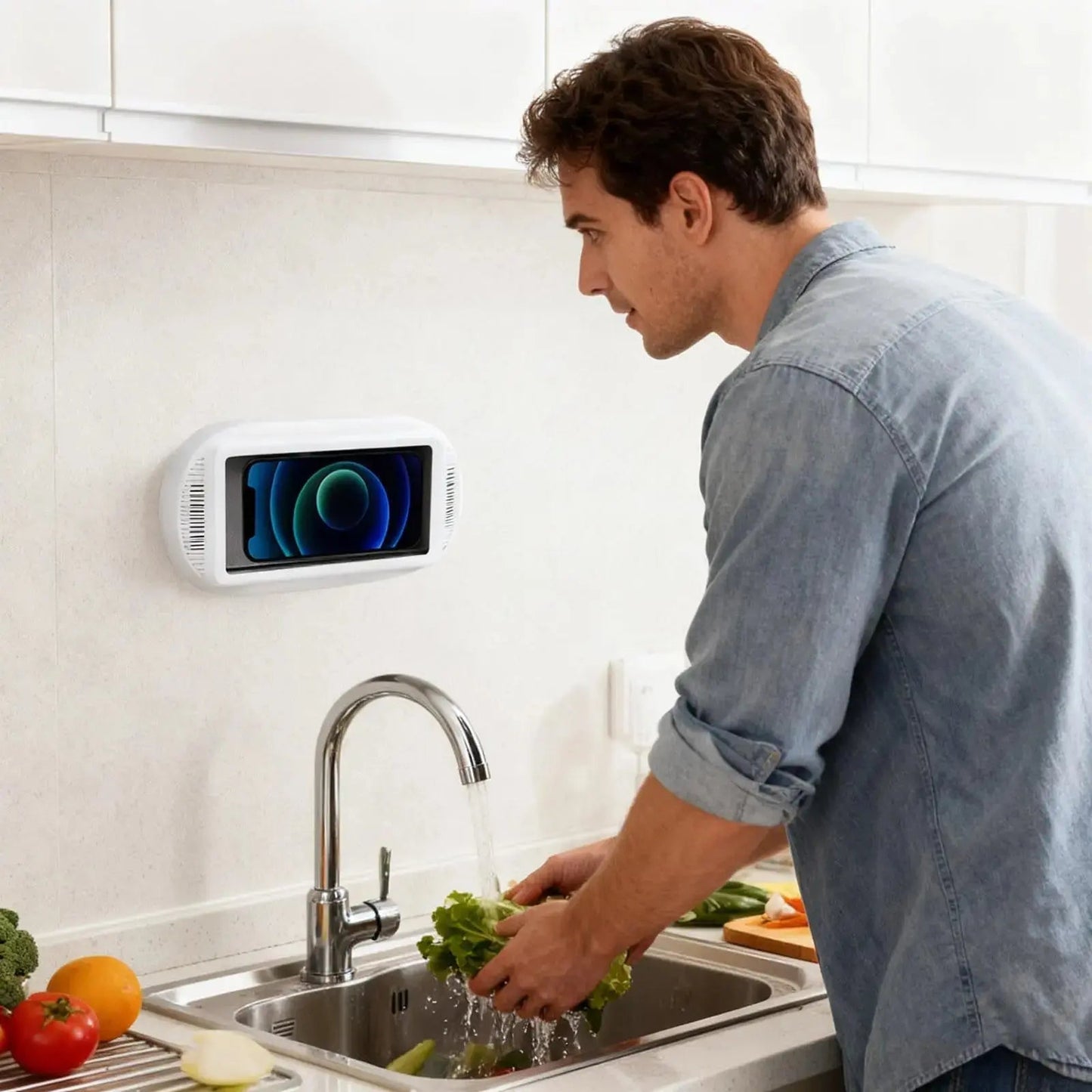 Waterdichte Telefoonhouder voor Douche met Verstelbare Rotatie en Wandmontage