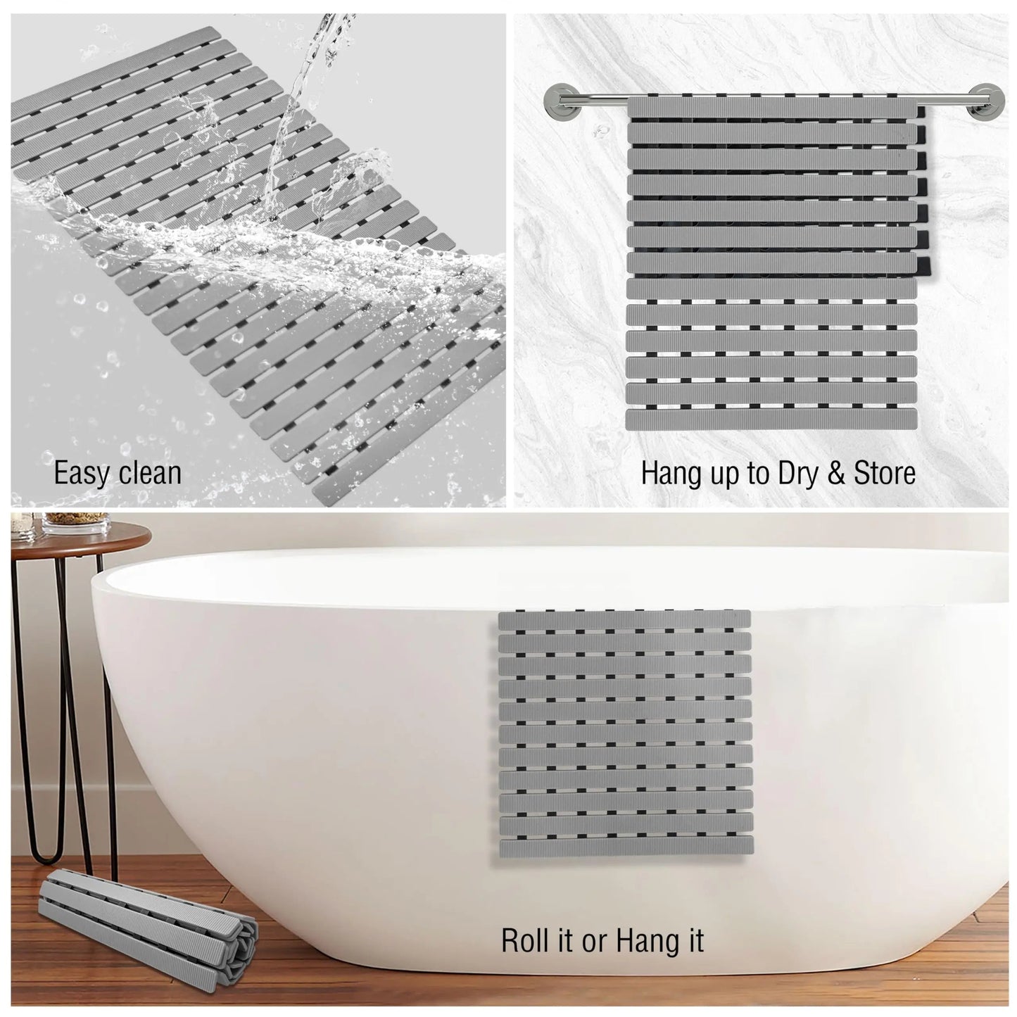 Antislip Badmat met Zuignappen en Drainagegaten 40×63 cm voor Veilig Douchen