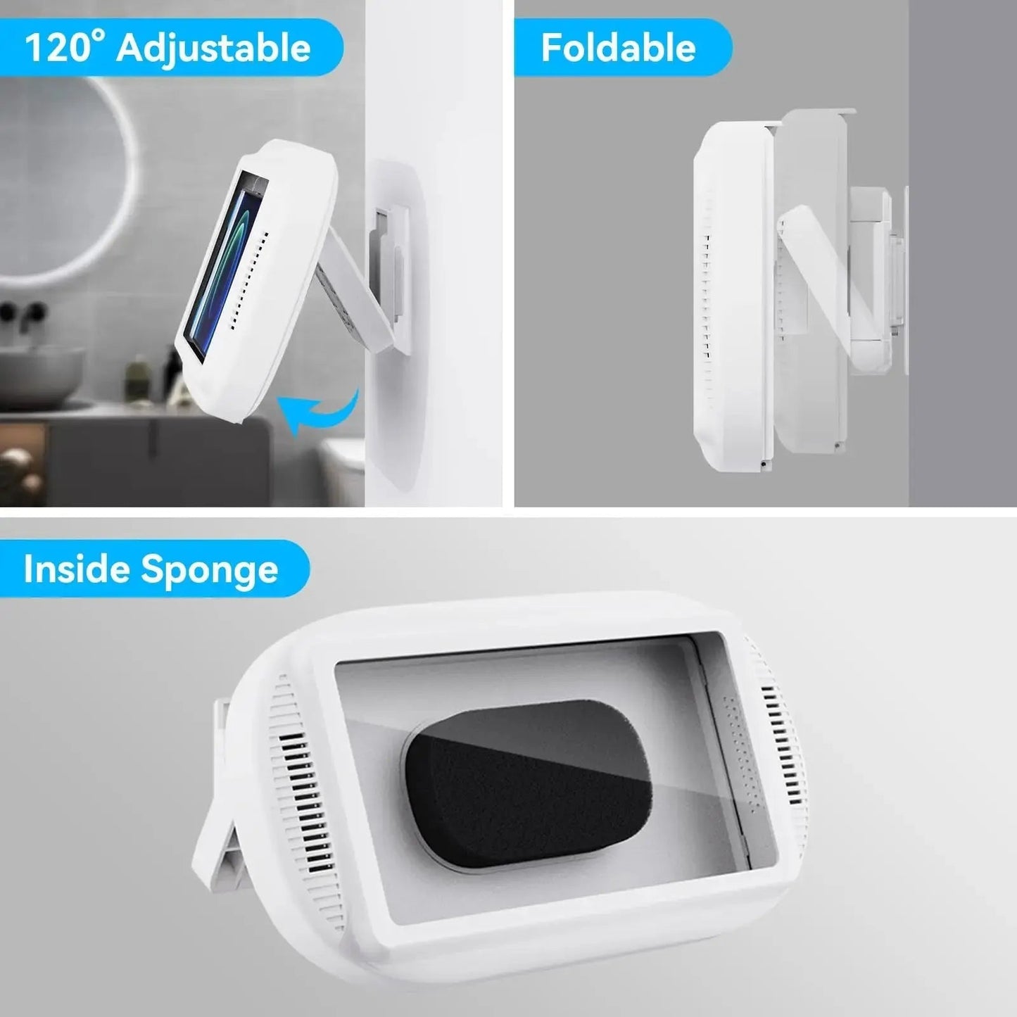 Waterdichte Telefoonhouder voor Douche met Verstelbare Rotatie en Wandmontage