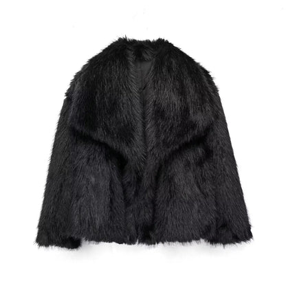 Dames Jas Kunstbont Warm Luxe Stijl