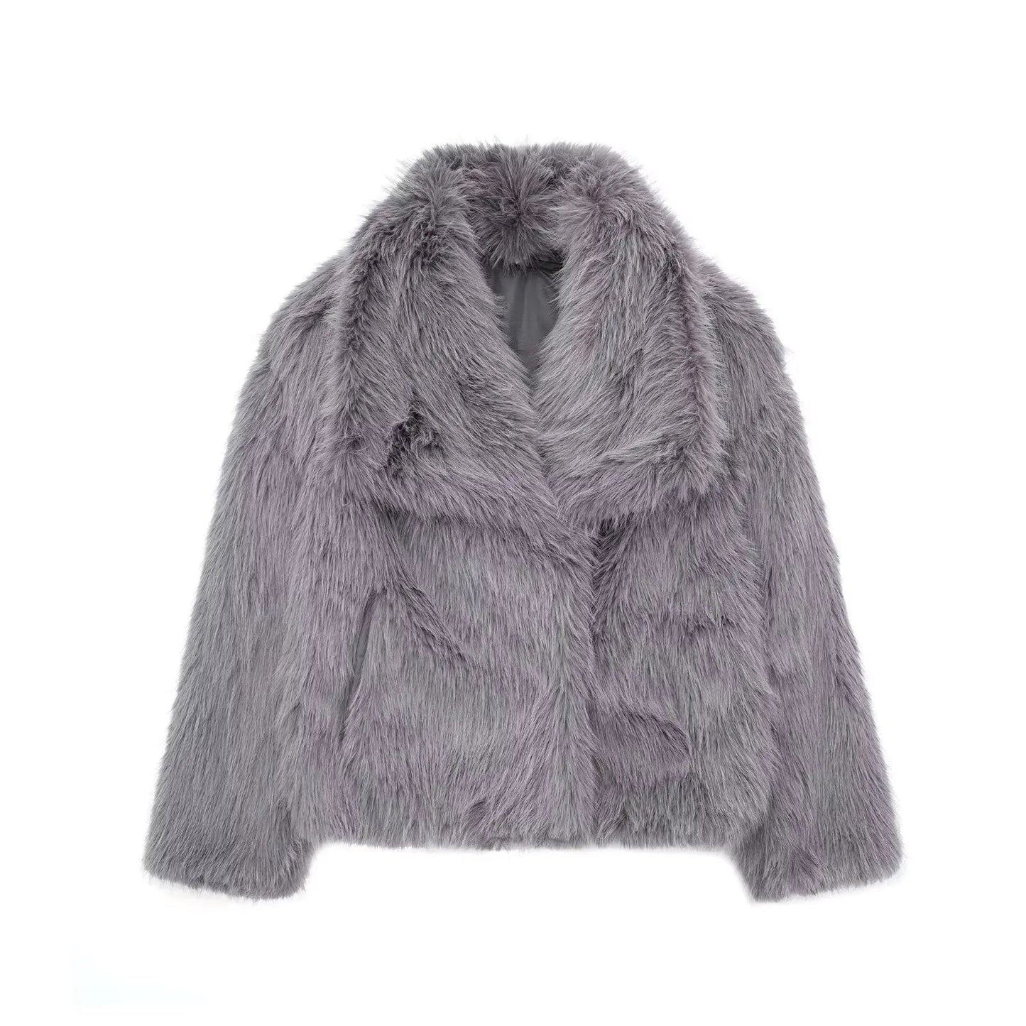 Dames Jas Kunstbont Warm Luxe Stijl
