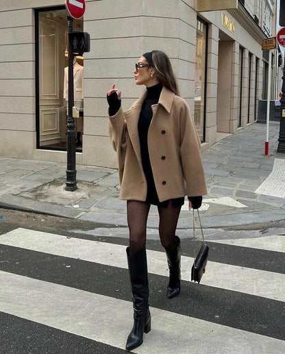 Acy | Oversized Wollen Jas Met Knopen → Acy Wollen Jas Oversized Met Knopen Warm - StudioMarella