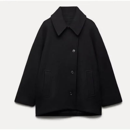 Acy | Oversized Wollen Jas Met Knopen → Acy Wollen Jas Oversized Met Knopen Warm