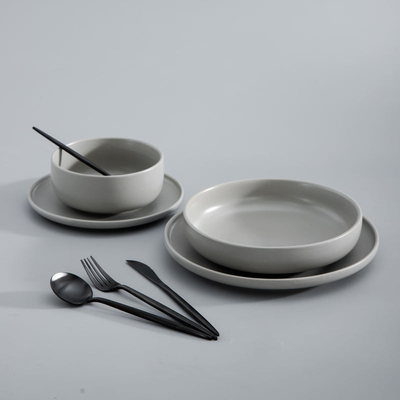 Minimalistisch Bestekset Titanium-Coating 18/10 Roestvrij Staal Premium Servies Modern Tafelgerei Luxe Eetgerei Chique Tafelstyling Elegant Cutlery Set 4 tot 16 Personen