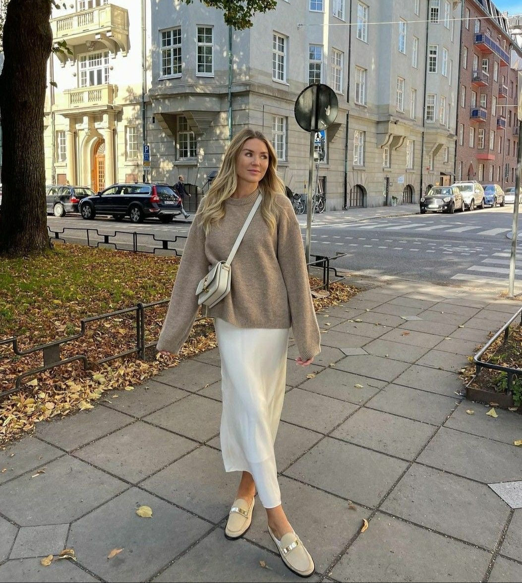 Maxi Rok van Satijn met Glans Comfy en Luchtig