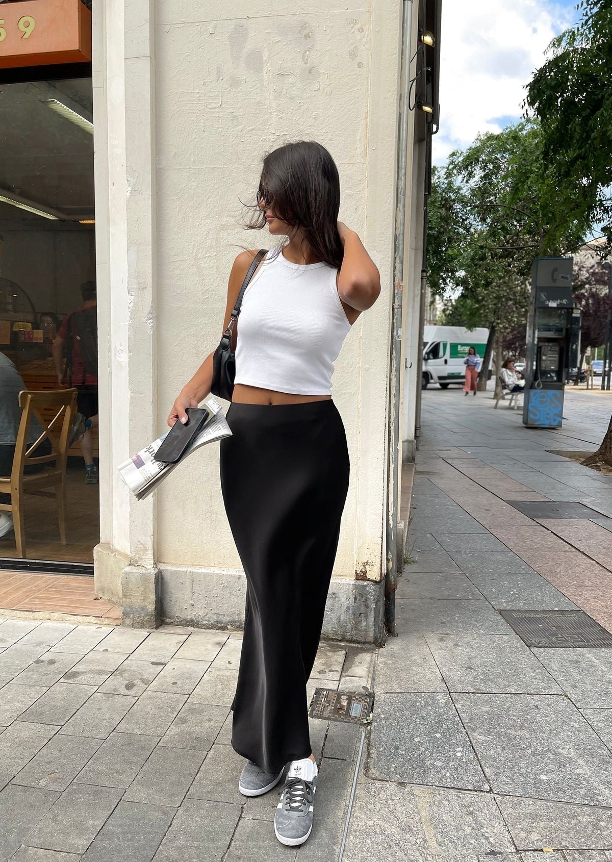 Maxi Rok van Satijn met Glans Comfy en Luchtig