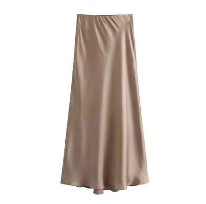 Maxi Rok van Satijn met Glans Comfy en Luchtig