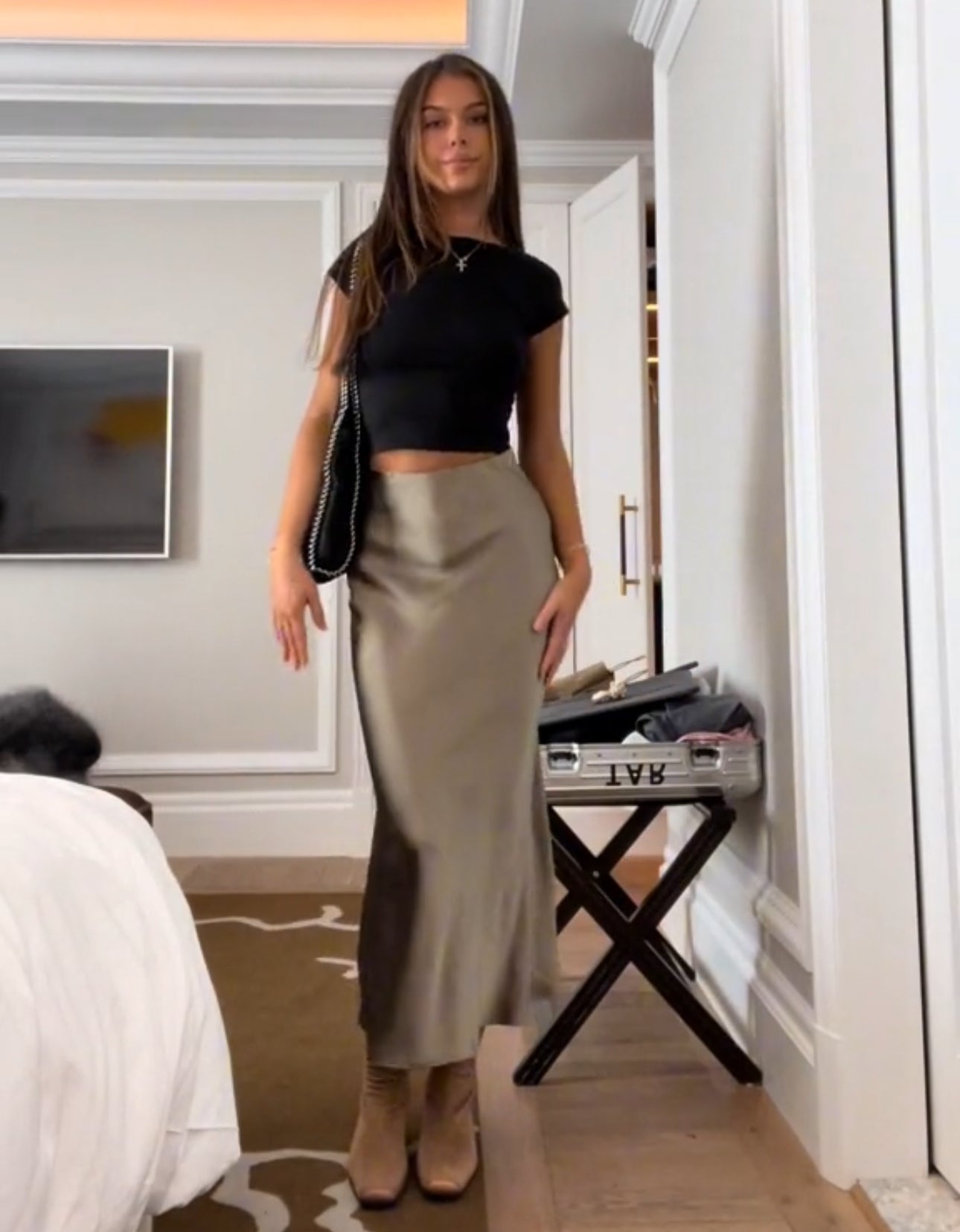 Maxi Rok van Satijn met Glans Comfy en Luchtig