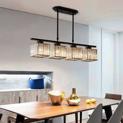 Hanglamp Eettafel Glas Zwart Goud 3 Of 4 Lichts E27 Modern