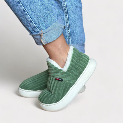 Dames Pantoffels Zacht Bont Gegarneerd Warm en Comfortabel